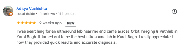 Ultrasound lab in Delhi-Review for Orbit Imaging & Pathlab by Aditya