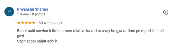 Review by Priyanshu for Orbit Imaging & Pathlab-Gurugram Review by Priyanshu for Orbit Imaging & Pathlab-Gurugram