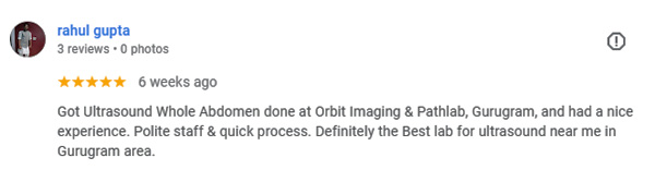 Review by Rahul for Orbit Imaging & Pathlab-Gurugram Review by Rahul for Orbit Imaging & Pathlab-Gurugram